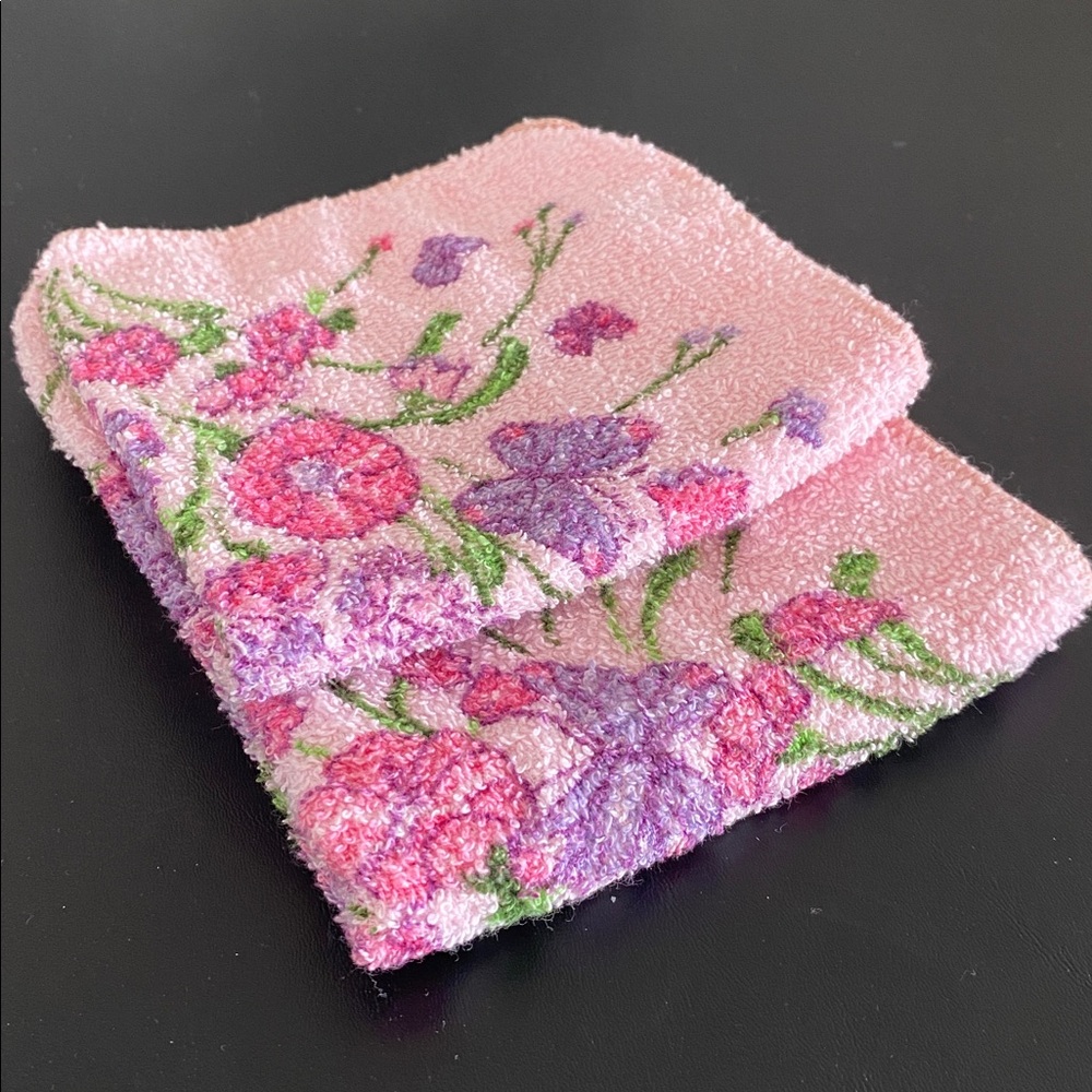 Vintage pastel Dundee Washcloths 100% cotton, Made In USA 2 Piece